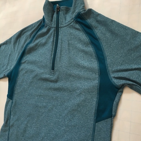 Champion Duo Dry  1/4 Zip Long Sleeve Grayish Green Blue  Activewear Top Size XS - Picture 14 of 16